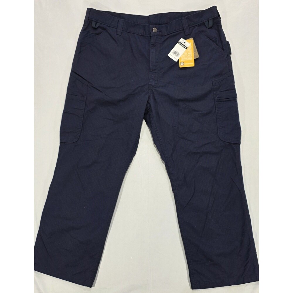 Carhartt Force Broxton Cargo Pants Navy Men's 42x30 Ripstop Loose Fit Workwear